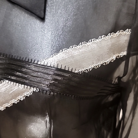 Gianfranco Ferre studio organza blouse with ribbon accents size 6 made in Italy - Picture 5 of 9